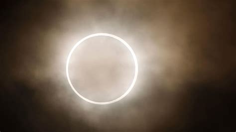 A rare “ring of fire” eclipse of the sun that began in Oregon and will end in Brazil is now appearing over the Americas